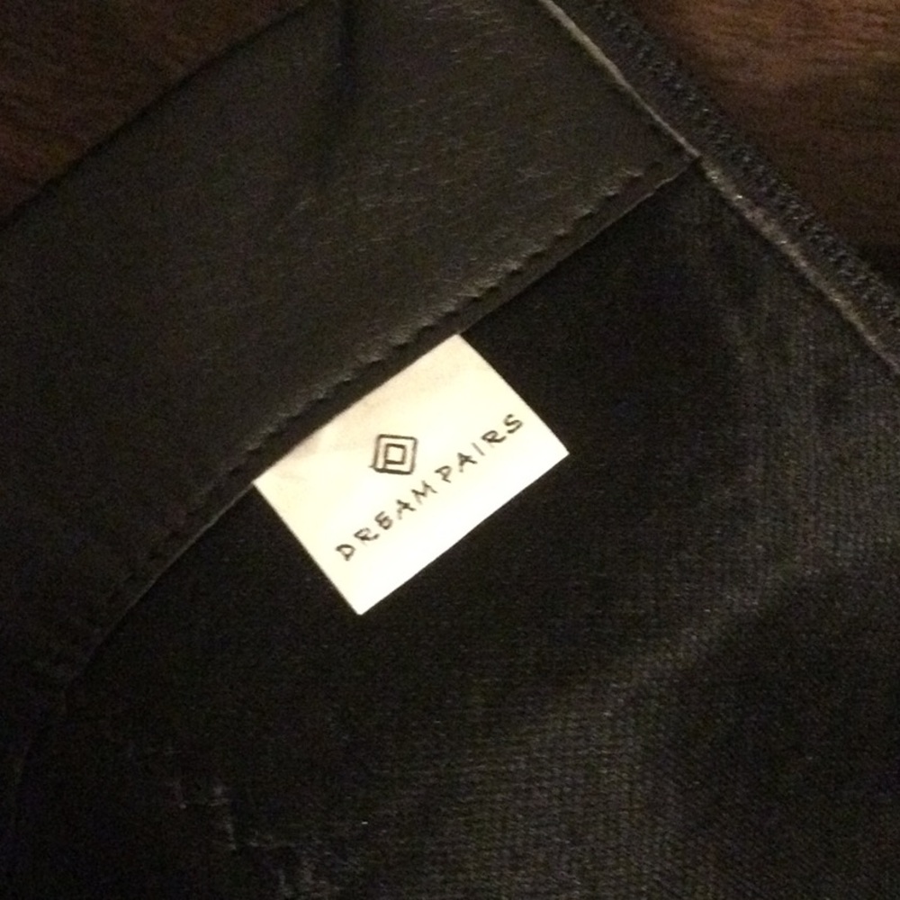 Black Faux Leather Knee Boots - Picture 7 of 9